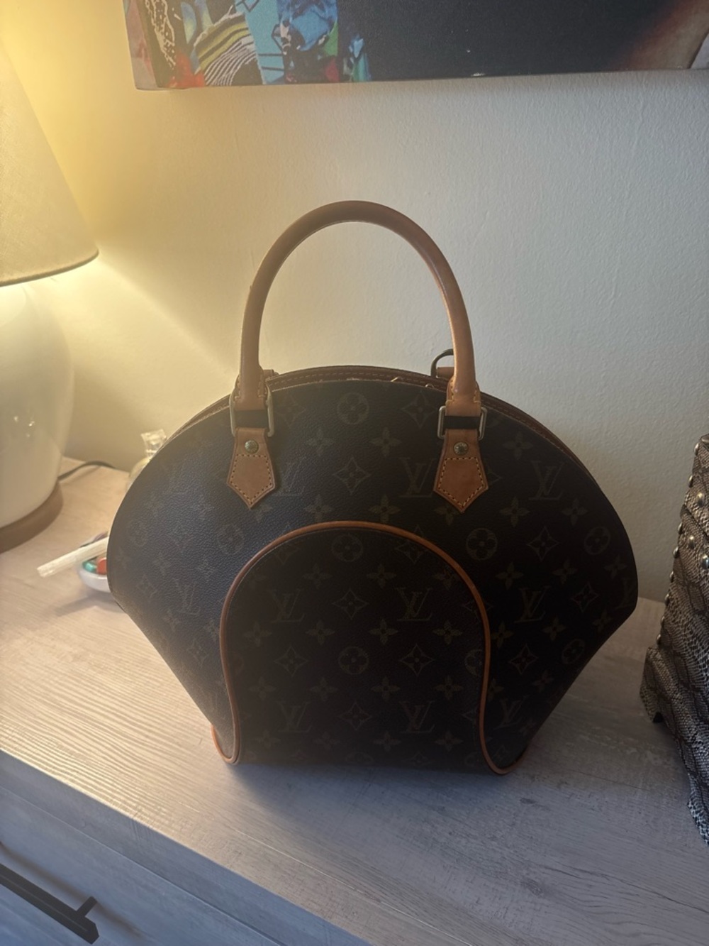 Louis Vuitton Monogram Dome Satchel in Brown with Tan Trim